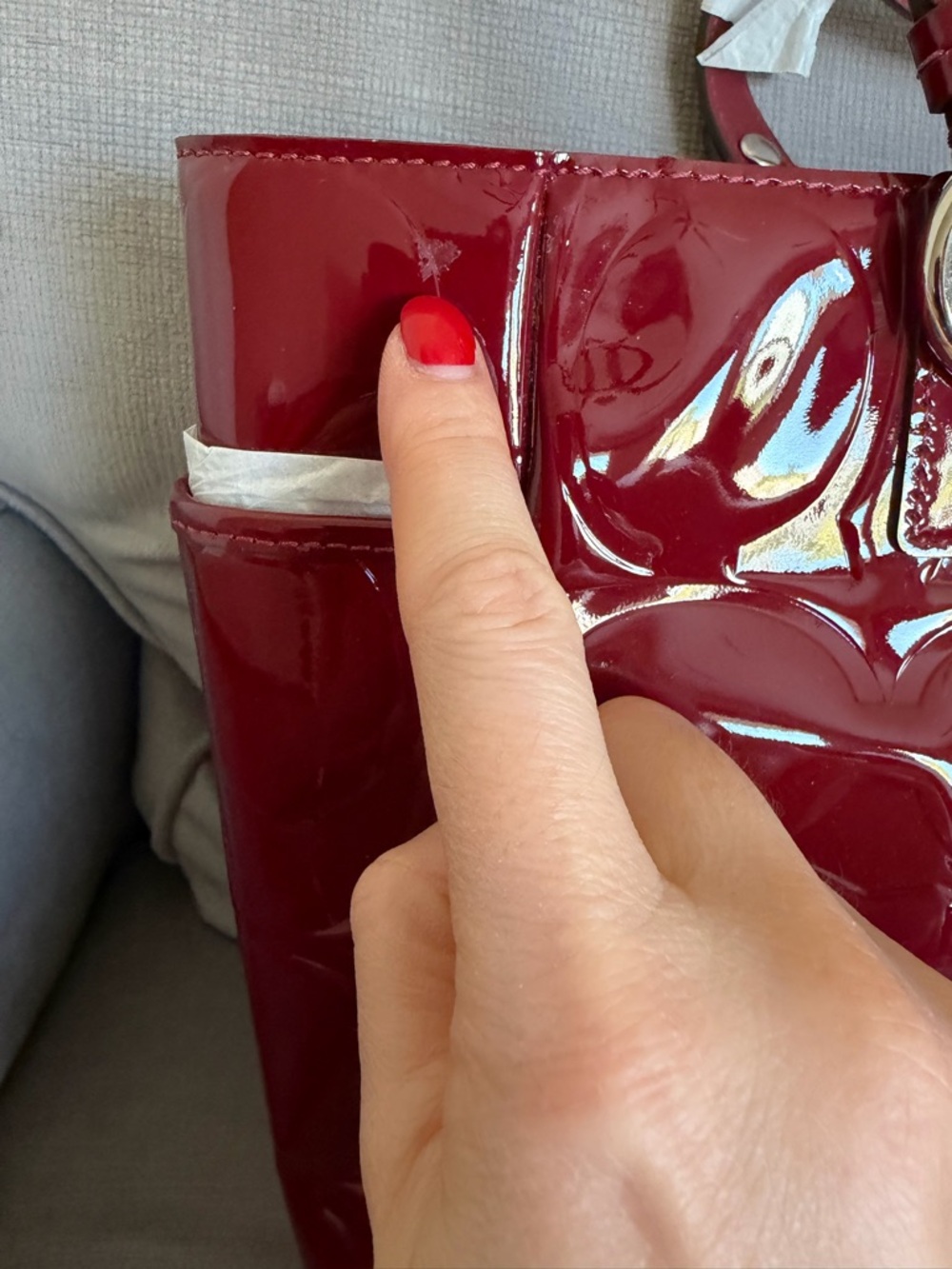 NWT Coach Patent Leather RARE Burgundy Wine Colored City Tote Bag - Picture 6 of 15